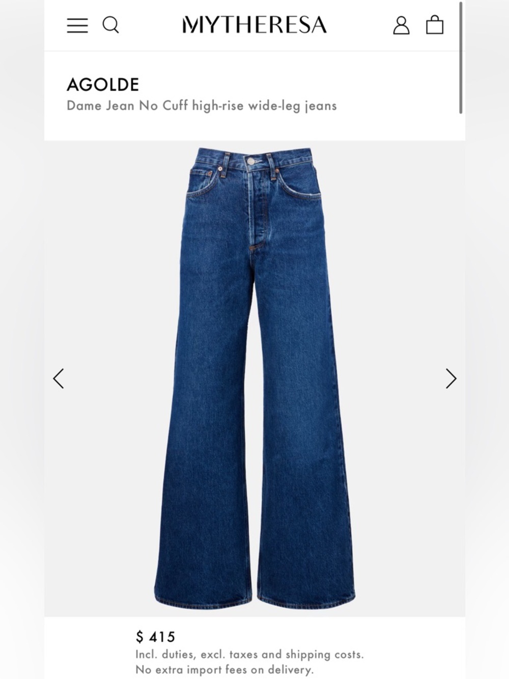 AGOLDE Dame No Cuff Denim